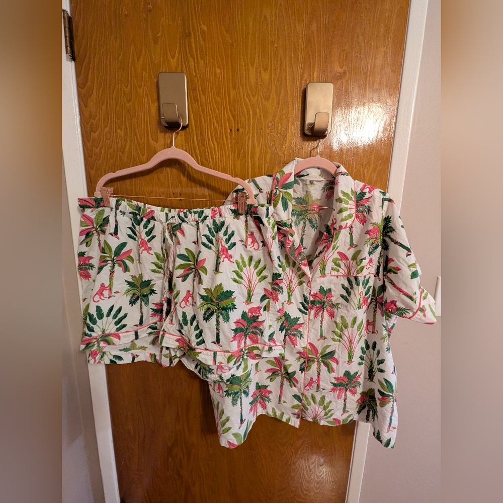 Printfresh Royal Palms Short PJ Set Plus Size 3X